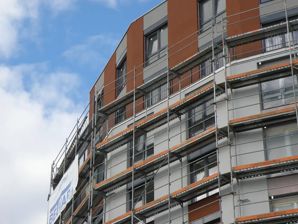 Walnut Creek Scaffolding Rental system installed around residential property exterior